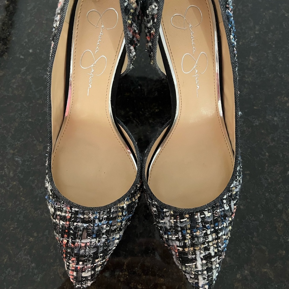 Jessica Simpson Black/Multi Tweed Pumps